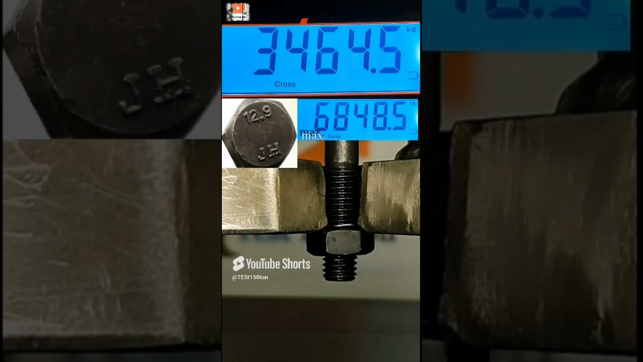TESt ✔ Śruba M10 klasa 12.9 + nakrętka klasy 12 Zobacz jak mocne są śruby kl. 12.9 👀