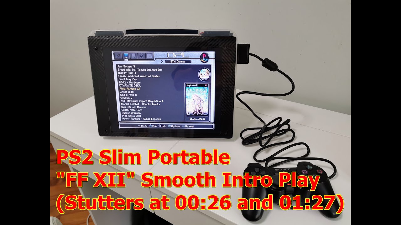 PS2 Slim Portable - "FF XII" Smooth Intro Play (Stutters at 