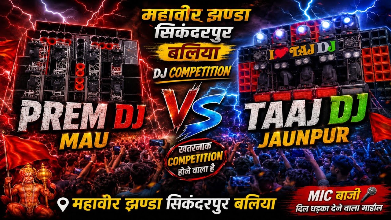 Prem Dj Vs Dj Taaj Jaunpur | Competition Maha Viri Jhanda Sikandarpur Ballia Me