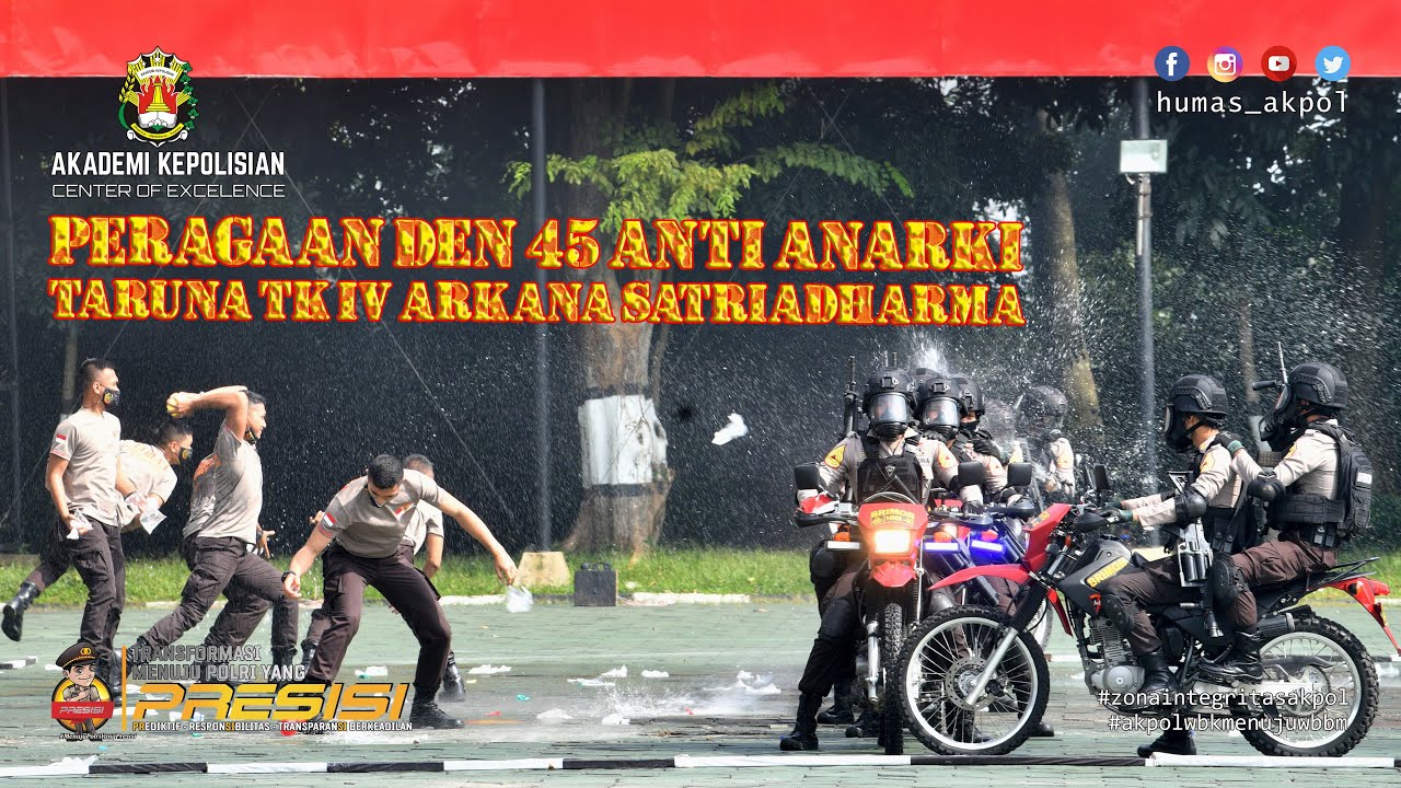 PERAGAAN DEN 45 / ANTI ANARKI TARUNA TK IV ANGKATAN 53 / AS PADA KUNJUNGAN KERJA WAKAPOLRI DI AKPOL