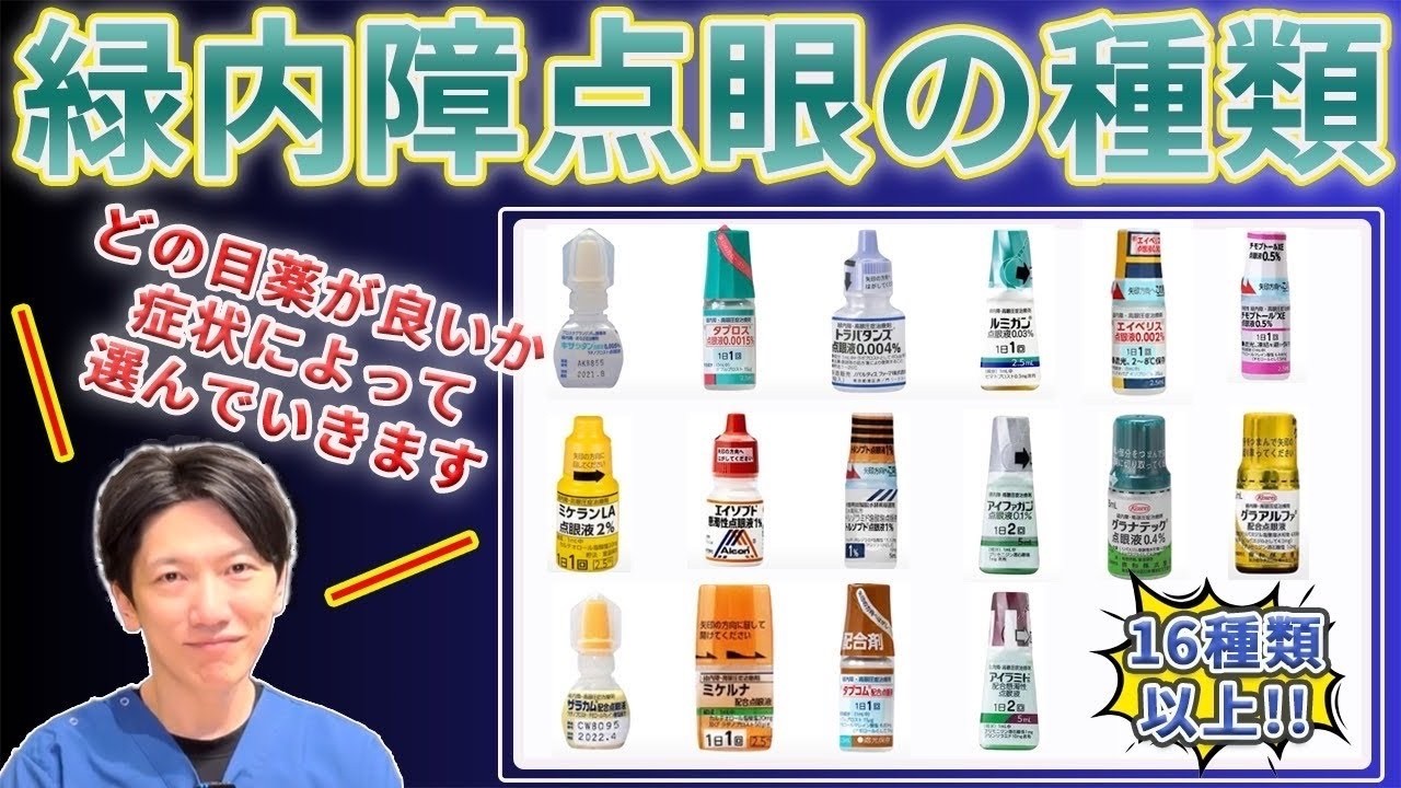 緑内障の目薬一覧！緑内障に効果のある目薬を最新のものまで、現在よく使用されるものについて全ての種類を医師が説明します