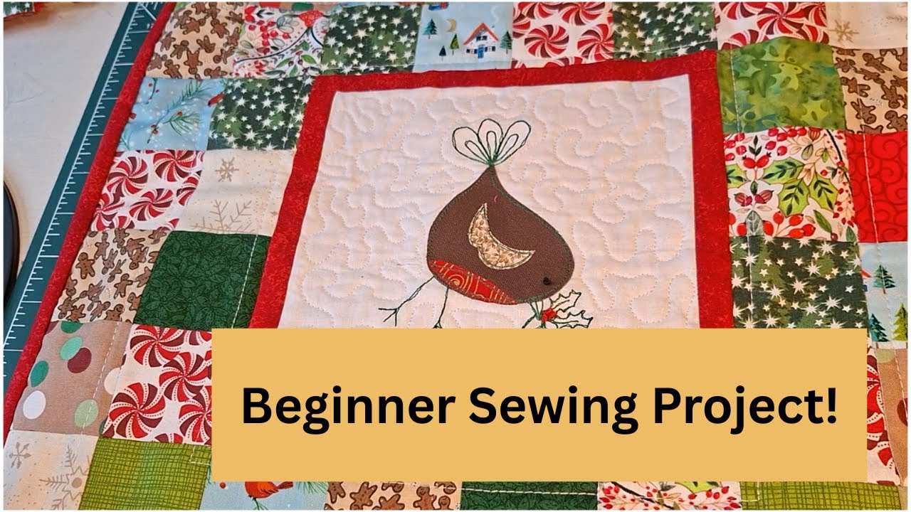 Appliqué Robin Cushion Tutorial | Easy Christmas Sewing Project (Beginner Friendly)