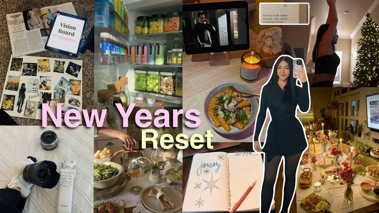 NEW YEARS RESET! 🎆🥂🥬🧘🏻‍♀️🌷 Vision Boards, Cleaning, Organizing, Un-decorating, and a haul!