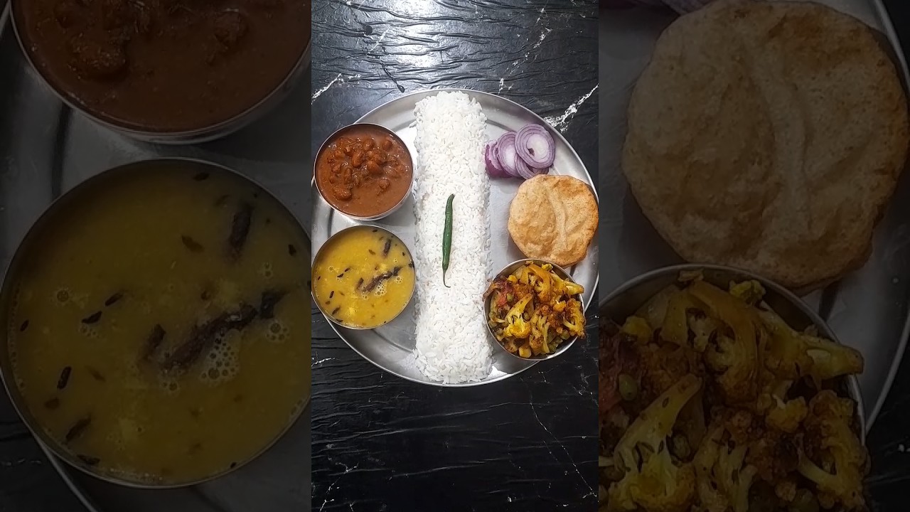 (I)😋🤗 Indian Bhojan Thali# shortvideoviral #foodthali#viral #trending #shorts #dalchawal#