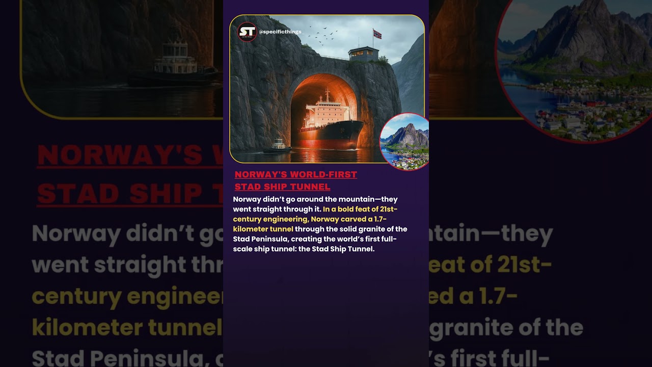 The Mountain That Ships Sail Through | Inside Norway's World-First Stad Ship Tunnel. #factshorts