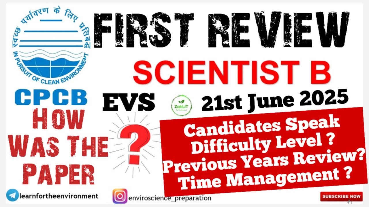 🔴CPCB Scientist B FIRST Review_Environmental Sciences