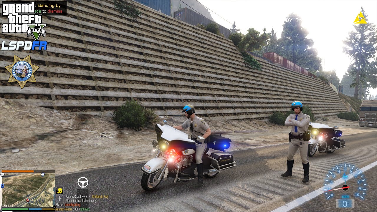 GTA V - LSPDFR 0.4.9🚔 - SAHP/CHP - Motorcycle Highway Patrol - Attempted Escape Custody - 4K