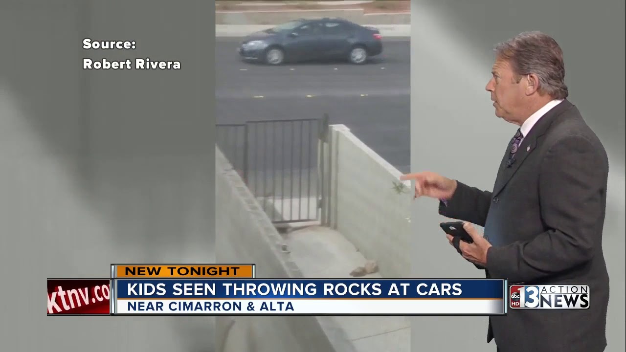Kids seen throwing rocks at cars