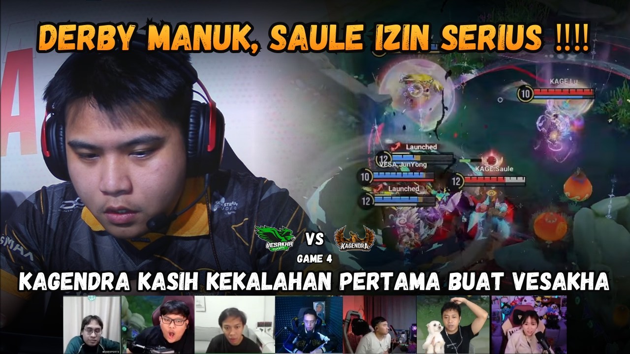 KAGENDRA KASIH KEKALAHAN PERTAMA BUAT VESAKHA - REAKSI STREAMER KAGE VS VESA GAME 4 HOK IKL SPRING