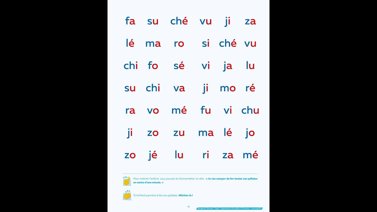 lire les syllabes avec Apili