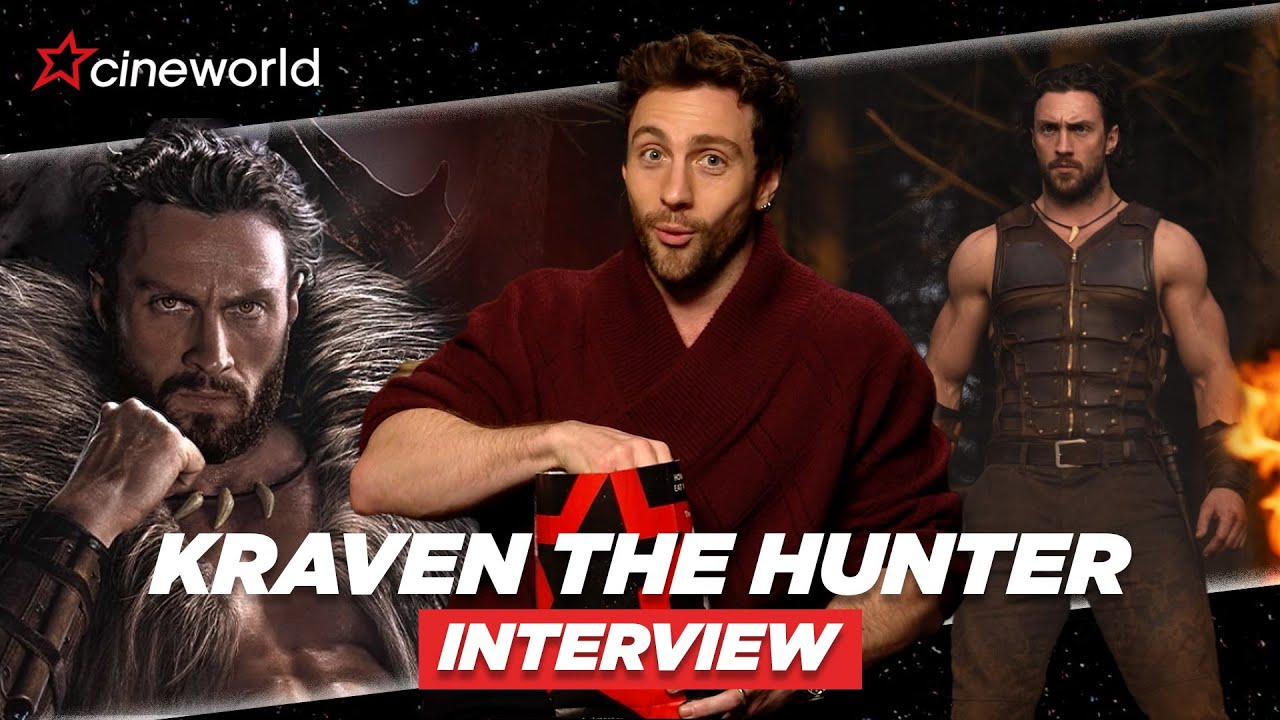 Aaron Taylor-Johnson digs into popcorn while talking Kraven The Hunter 🎬🍬🍿 | Cineworld Interview