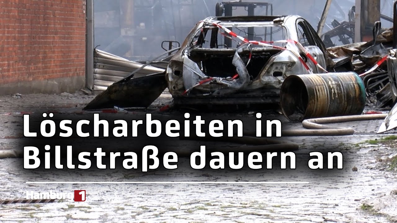 Großbrand in mehreren Lagerhallen: Noch immer Glutnester und Brandherde