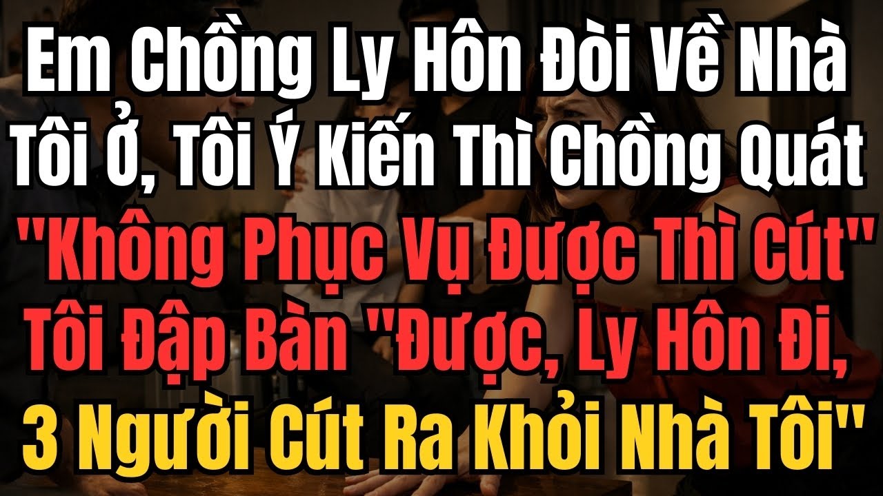 Em Chồng Ly Hôn Đòi Về Nhà Tôi Ở, Tôi Ý Kiến Thì Chồng Quát: ''Không Phục Vụ Được Thì Cút'' Tôi Đập