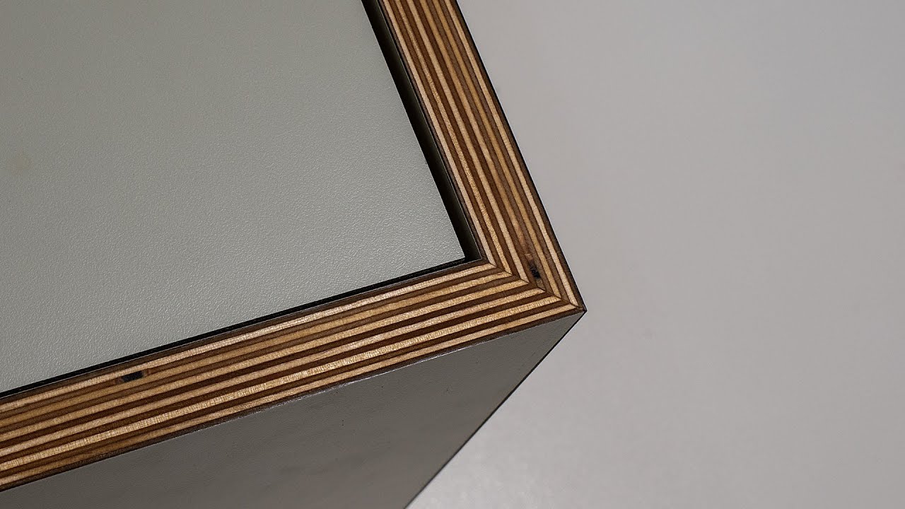 How to mitre cut Laminate and Ply furniture board to frame cupboards with uninterrupted clean lines.