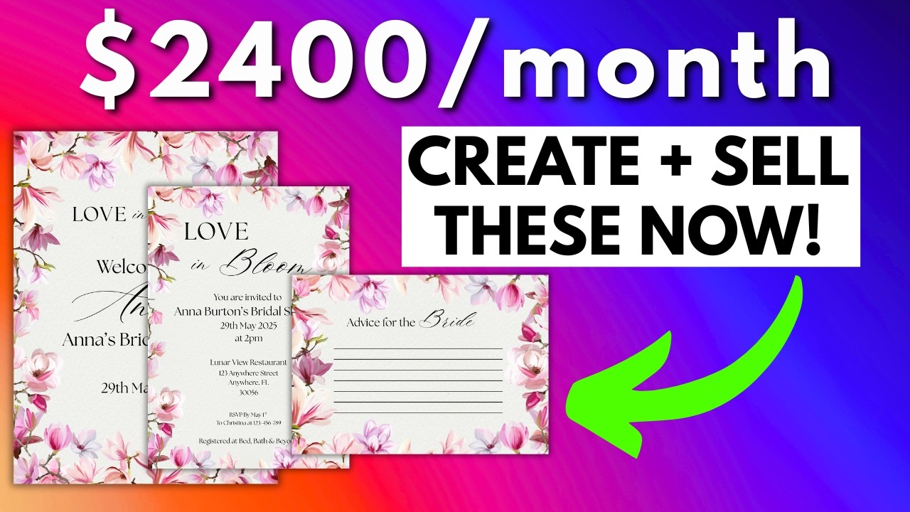 Make $2,400/Month Selling Wedding Printables | Easy Canva Tutorial for Etsy Digital Product Sellers