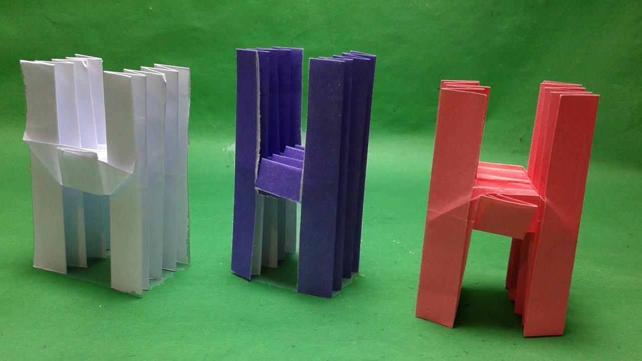 DIY_origami letter-H -How to make origami paper alphabet 