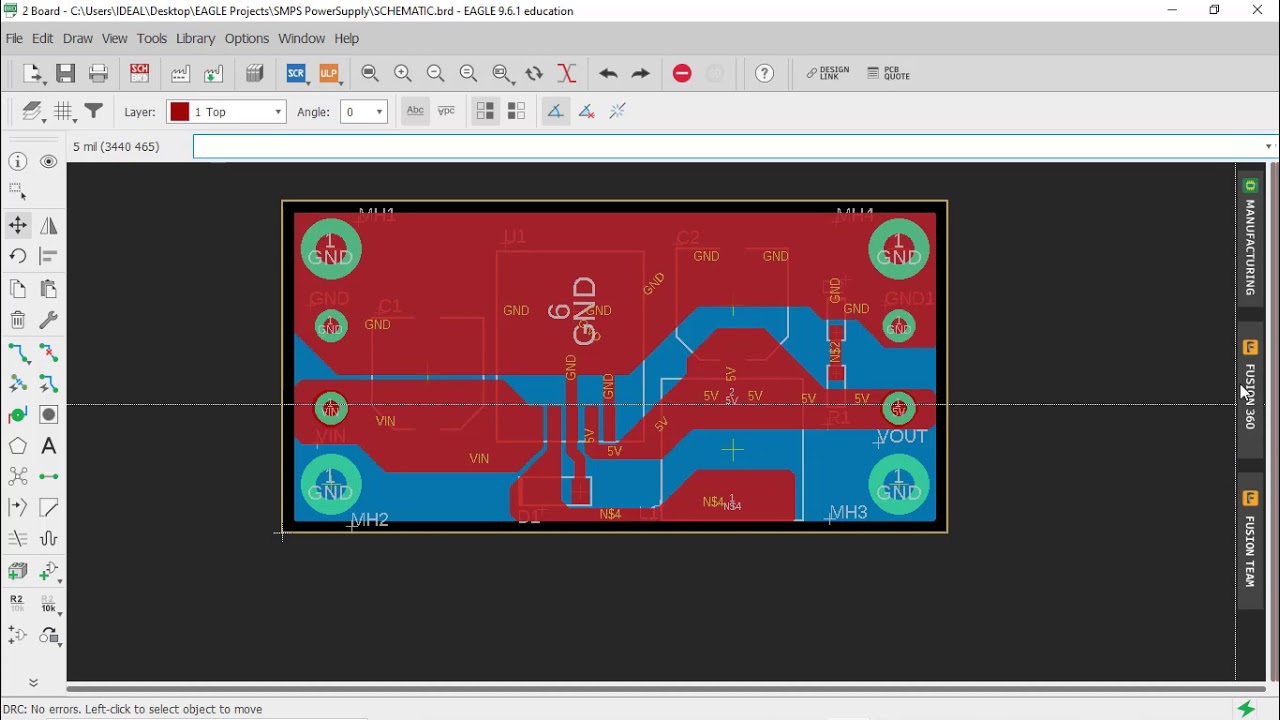 3D rendering of Board using EAGLE software #PCB #PCBdesigning #electronicsengineering #electronics
