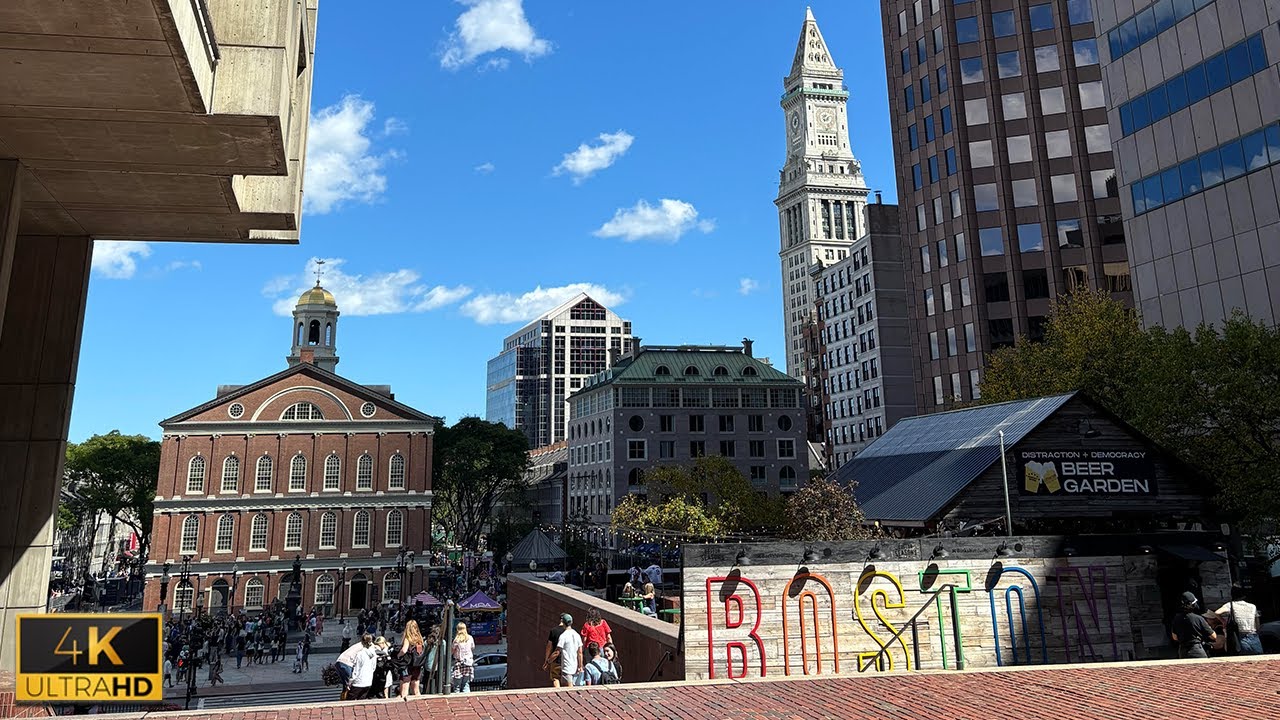 Downtown Boston 4K Walking Tour/Exploring
