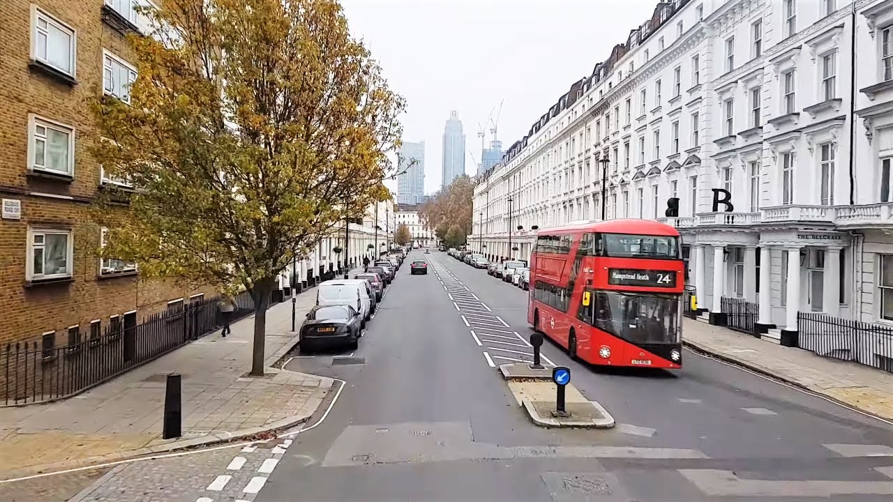 London Bus Ride 🚍 | Hampstead Heath, Camden Town, Trafalgar Square, Victoria