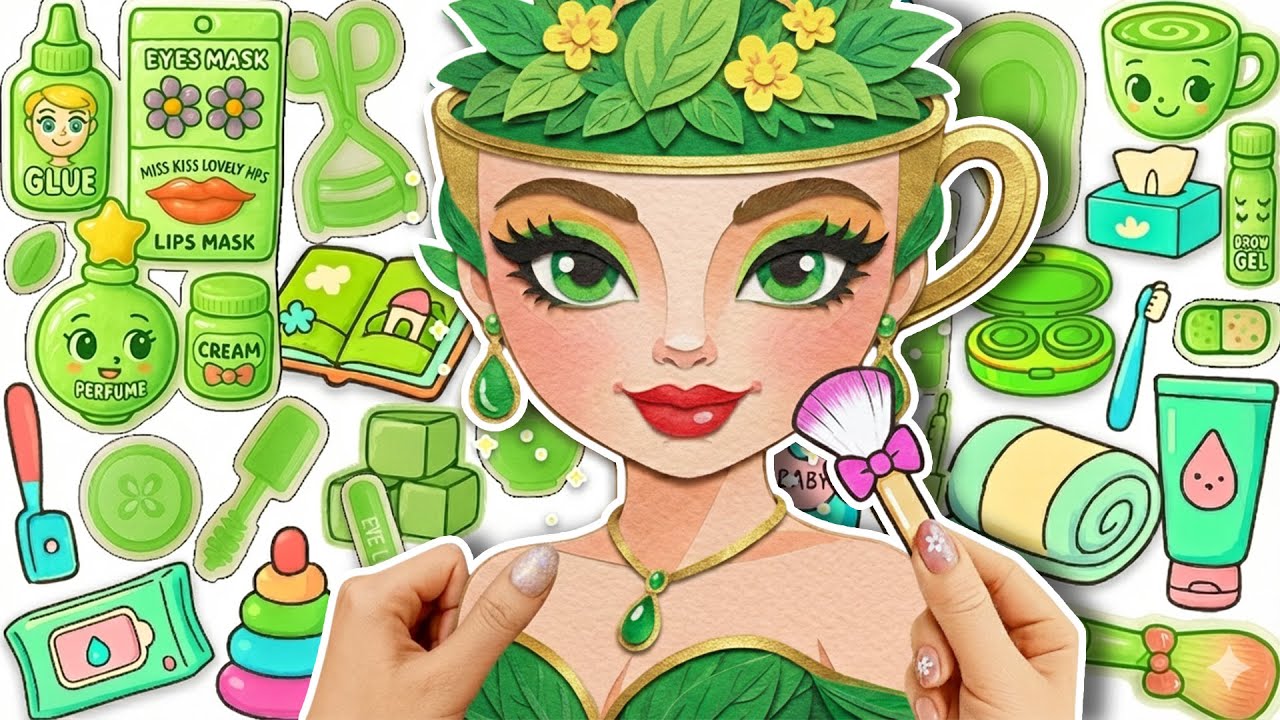 🎄Paper DIY⛄Ballerina Machalate Cappuccina Green Care + Makeup + Outfit Blind Bag Unboxing | Anna DIY