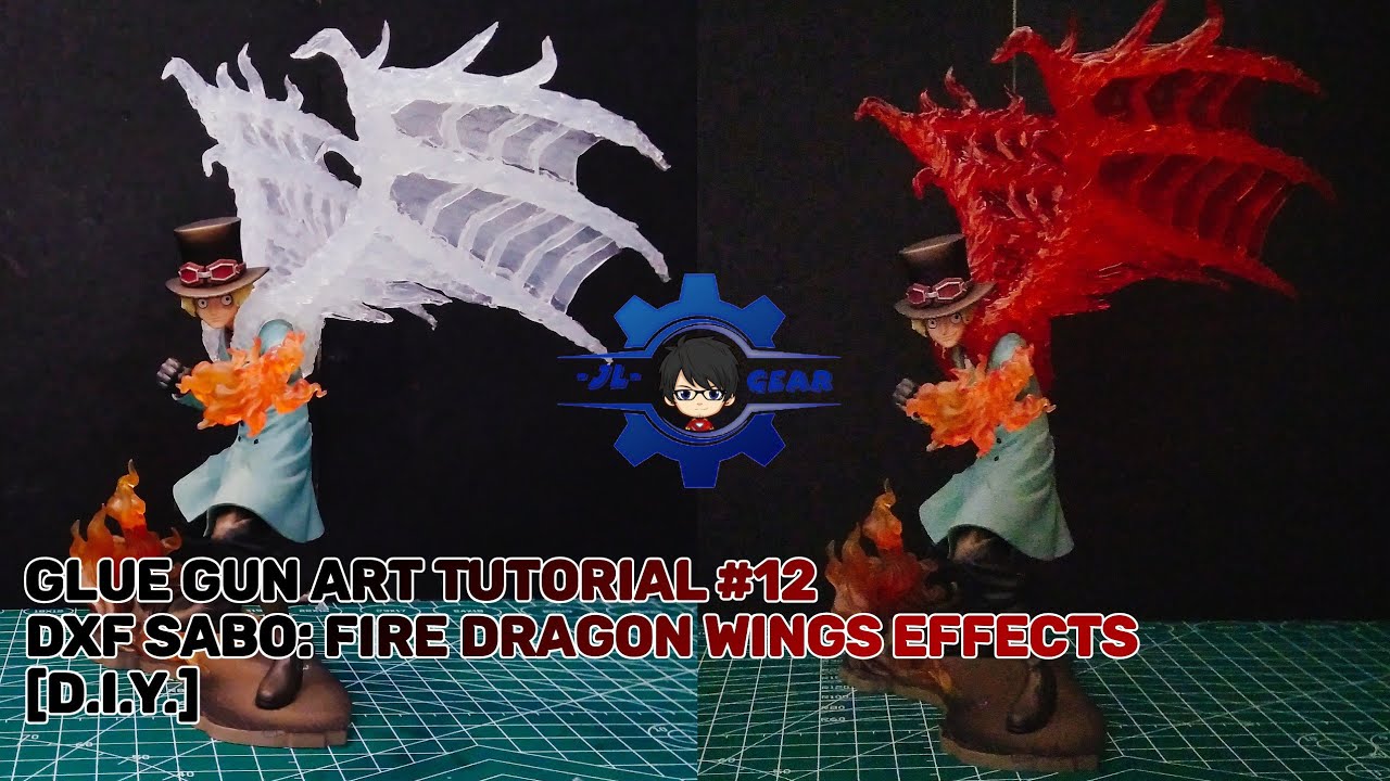 Glue Gun Art Tutorial #12 | DXF Sabo: Fire Dragon Wings Effects [D.I.Y.]