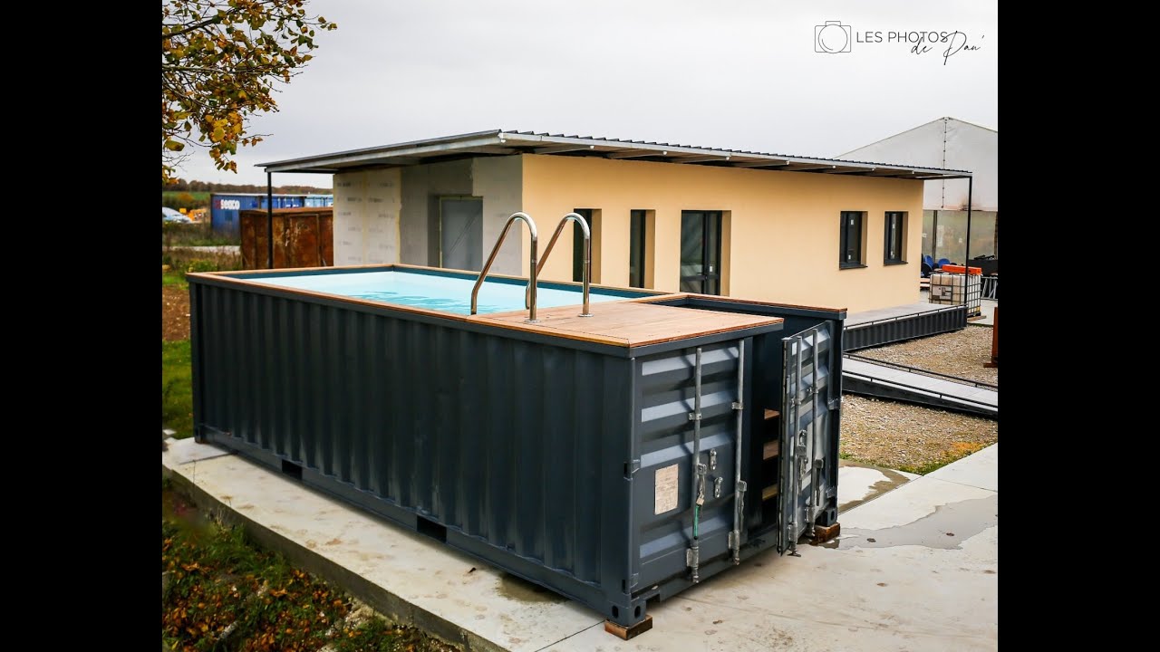 Etape 1 à 7 de la création d'une piscine container
