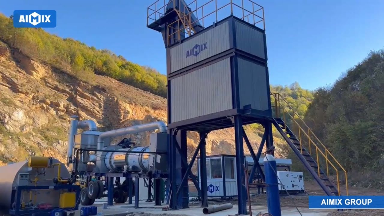 40 Ton Mobile Asphalt Drum Mix Plant Running and Producing Asphalt  | Bosnia and Herzegovina