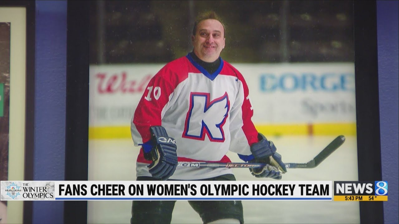 Fans cheer on women's Olympic hockey team