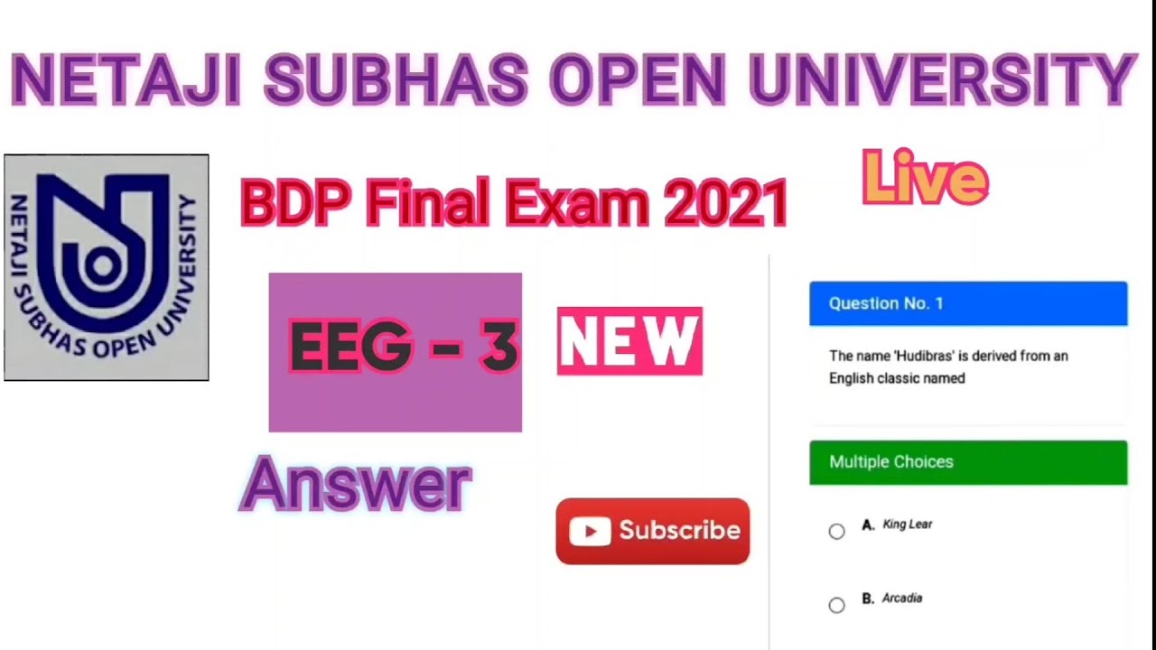 NSOU BDP Live EEG 3 Final Exam Answer 2021