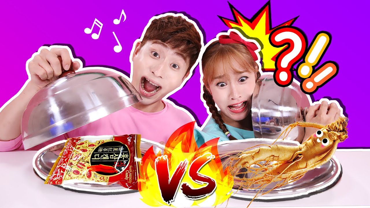 [사탕 VS 실제음식] 강이와 복불복 랜덤 뽑기 대결 놀이 Real vs Candy - 지니