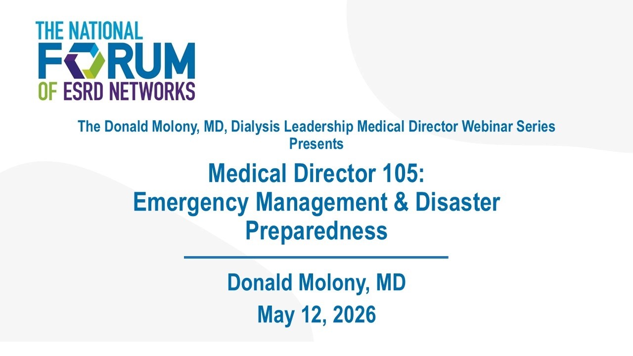 Medical Director 105: Emergency Management & Disaster Preparedness