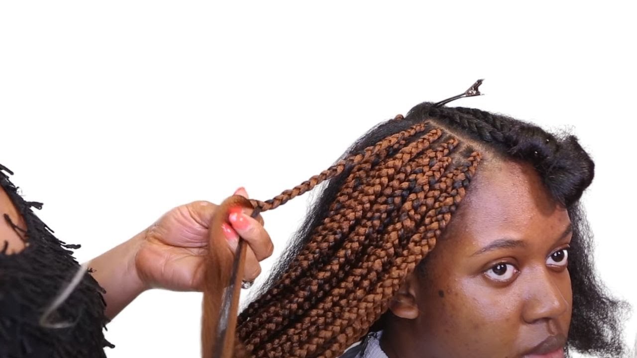 BOX  BRAIDING AND MAKEUP| NATURAL HAIR| BACK TO SCHOOL| BOX BRAIDING QUICK MAKEUP #BOXBRAIDING