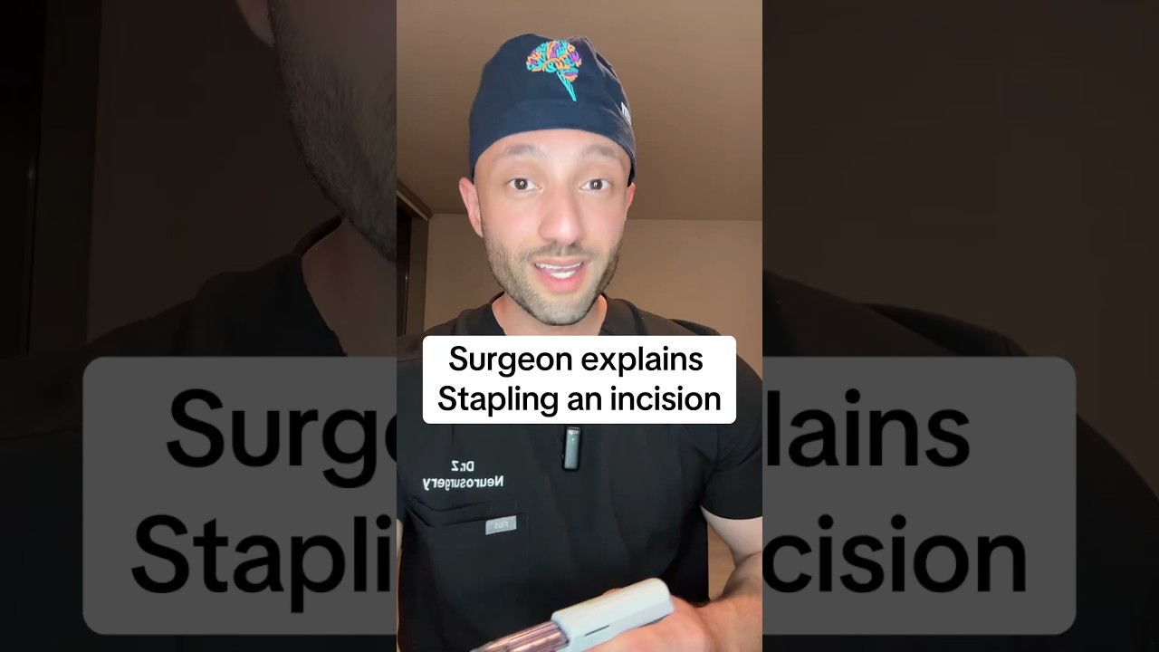 Some surgeons prefer to close an incision with staples! #surgeon #surgery #medical #medtok