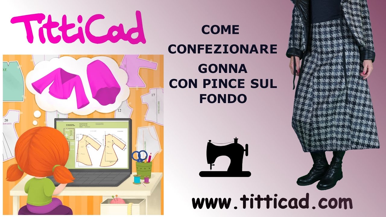 Come confezionare Gonna quattro teli con pince sul fondo