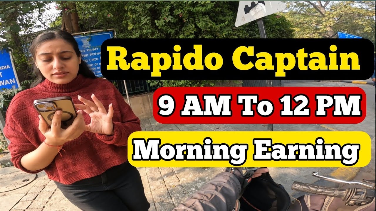 Rapido Captain Earnings In Delhi | Rapido Bike Taxi Part Time Earning | Morning 9 AM To 12 PM Earn