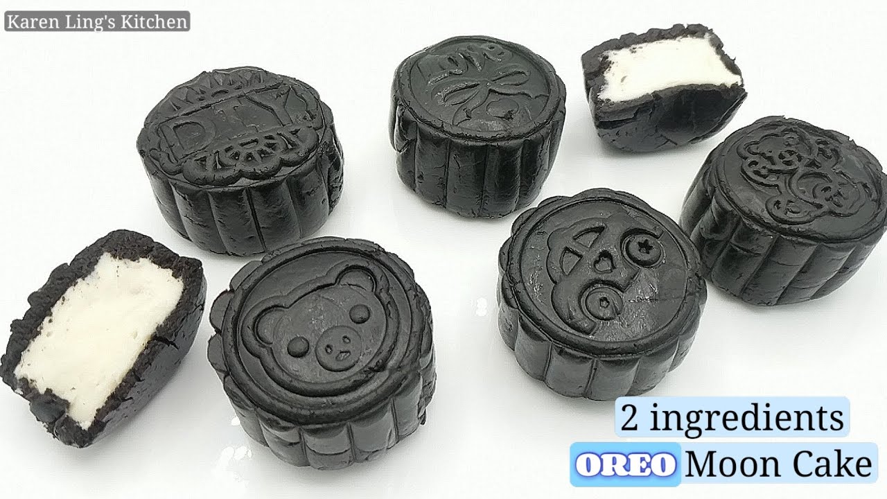 Oreo Moon Cake 2 iNGREDIENTS ONLY No Bake No Steam No Cook