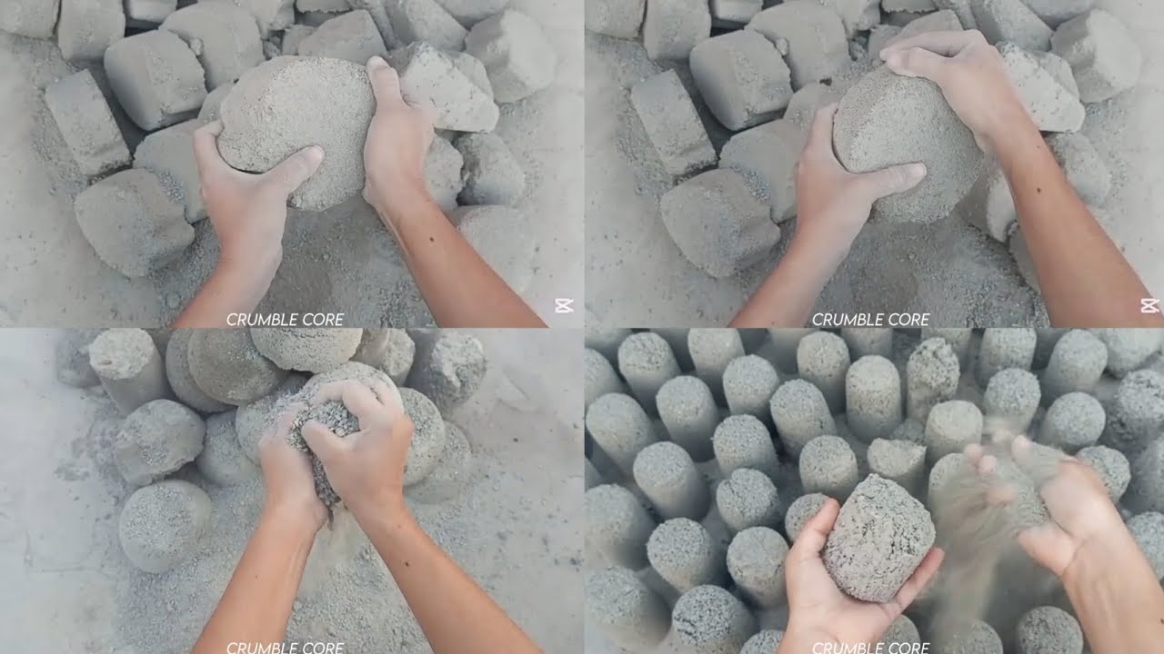Grey Concrete Crumbling ASMR|| Crispy Textures 😋 Satisfying Must Watch ✨
