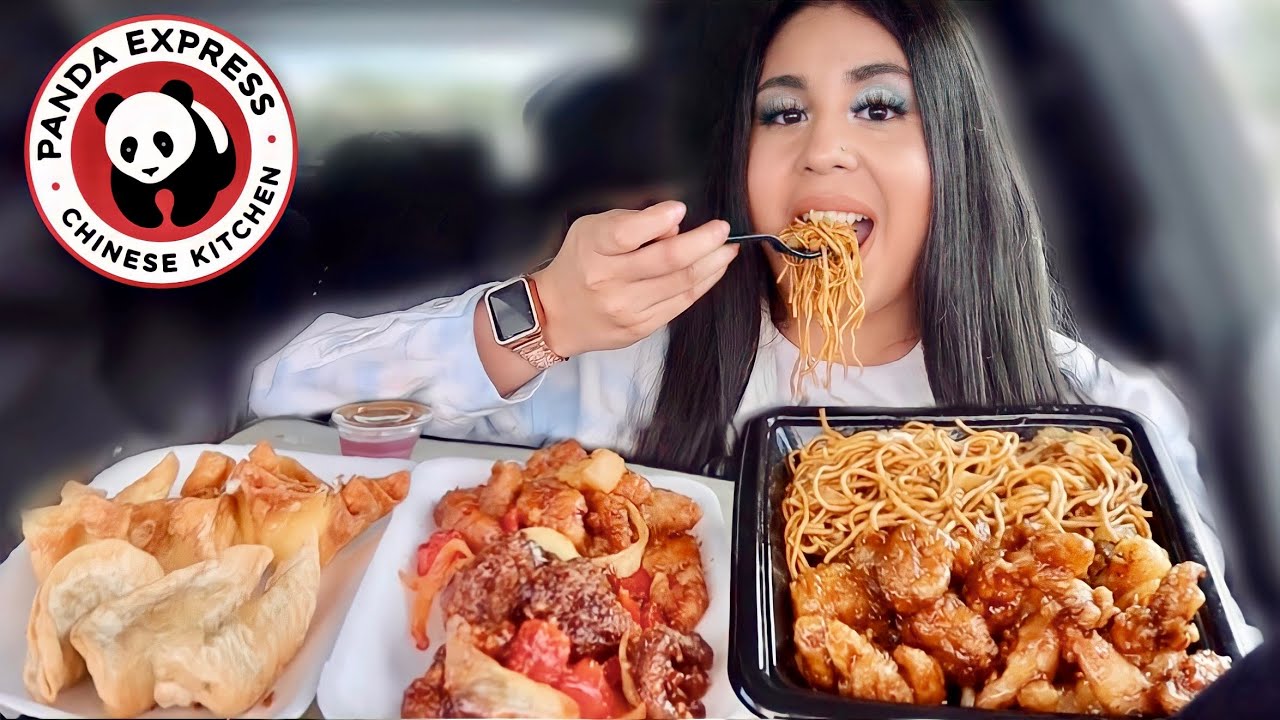 PANDA EXPRESS FEAST MUKBANG (orange chicken, beijing beef, honey walnut shrimp, chicken potsticker)