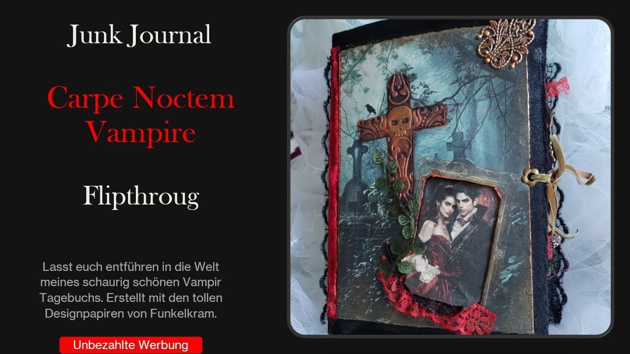 Es ist angerichtet. .💋Mein CARPE NOCTEM🦇 VAMPIRE🦇HALLOWEEN🕸️Junk Journal Flipthrough (zu verkaufen) 