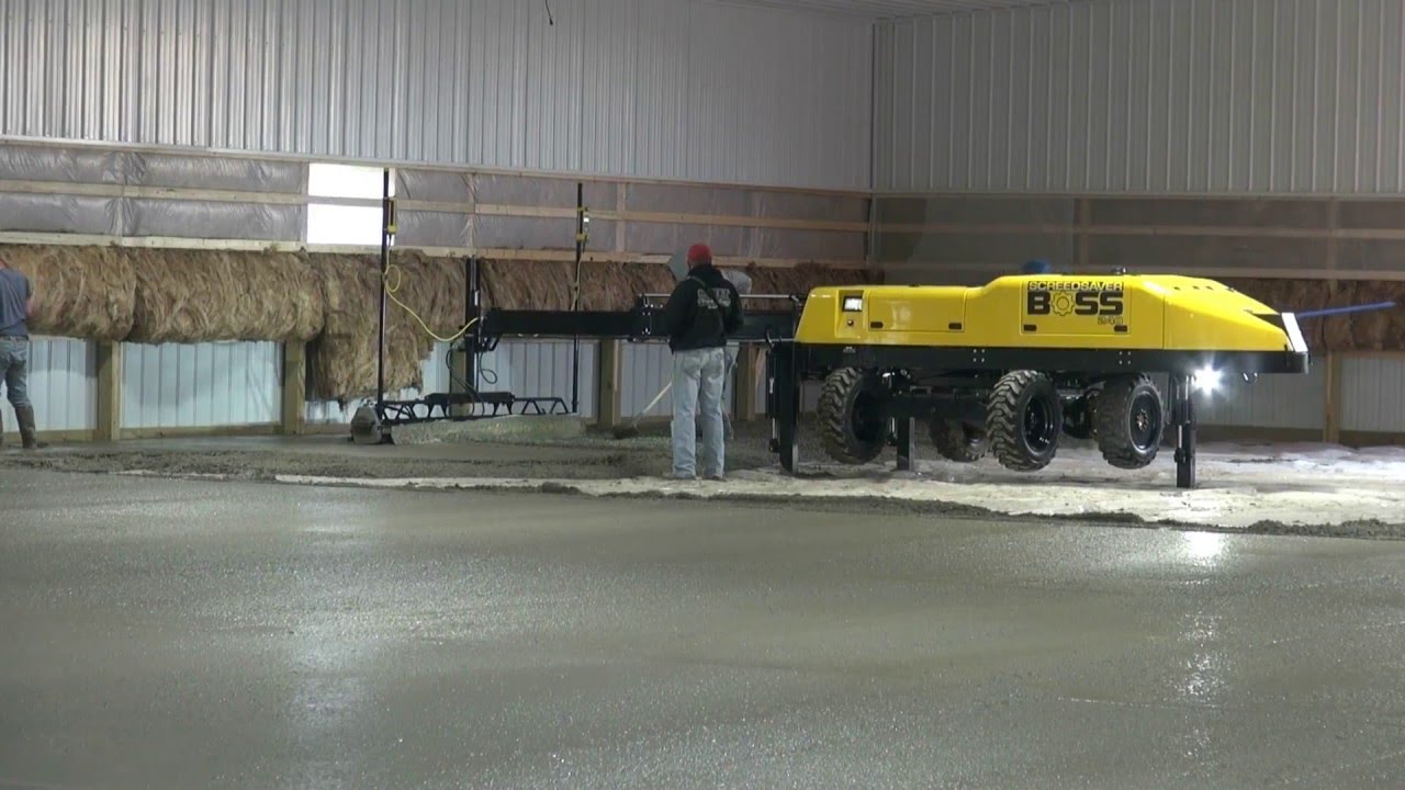 Concrete Floor: Watch Ligchine's SCREEDSAVER BOSS 240 Screeds a New Industrial Shop Floor