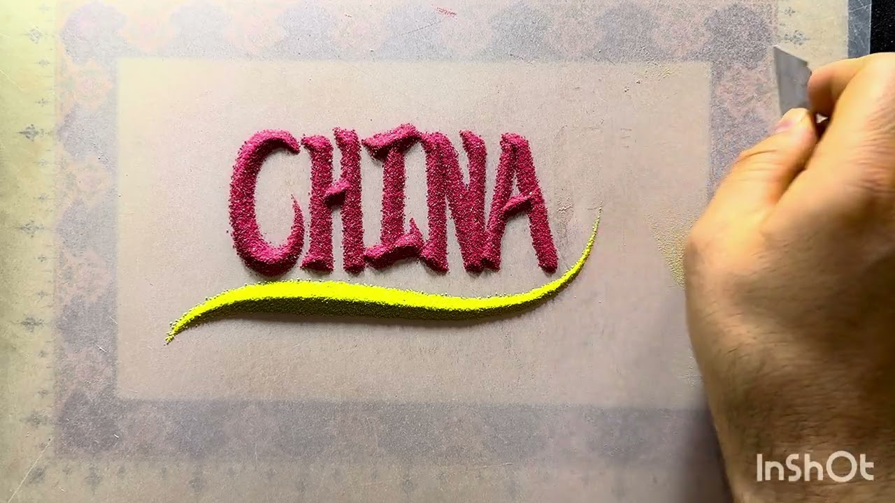 Name writing with sand / comment your name 