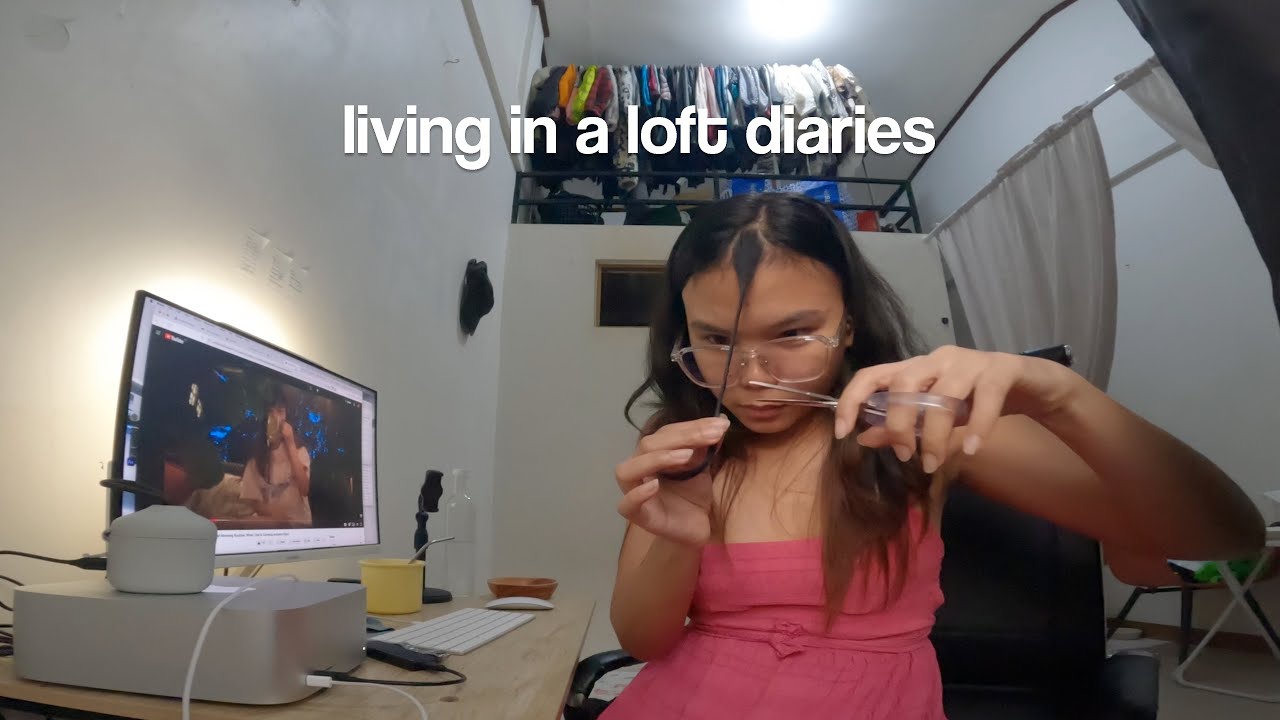 Living in a Loft „• ֊ •„: productive work days in the loft, cutting my bangs? grooming day with 🐾