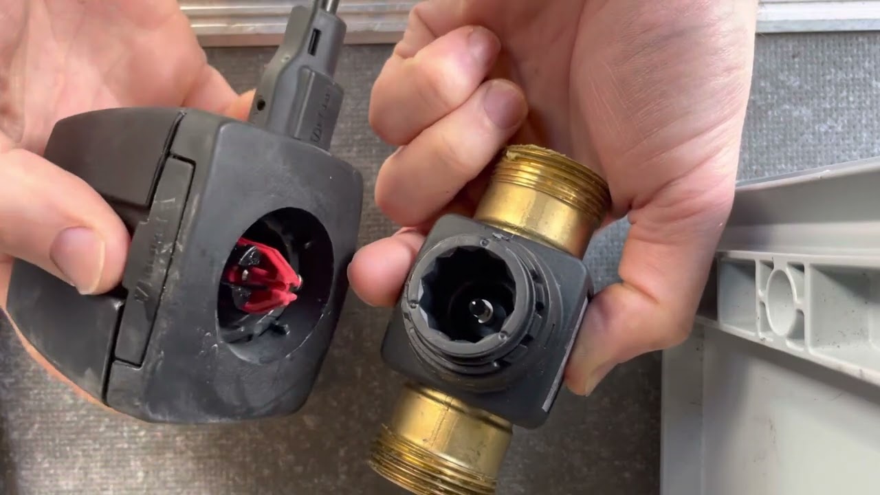 ESBE 3 port valve when the actuator head slips off the pin of the body.Common on dimplex heat pumps