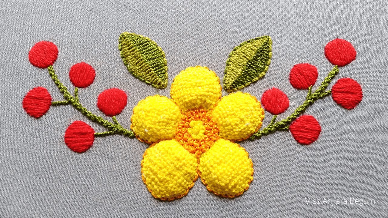 Decorative Hand Embroidery Idea With Cotton,Gorgeous Embroidery Design,Embroidery Inspiration-166