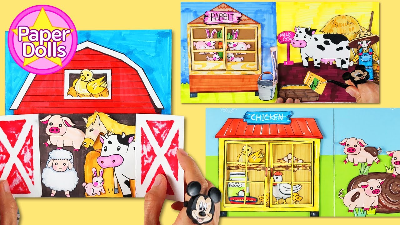 DIY] QUIET BOOK FARM ANIMALS & HANDMADE PAPERCRAFT DRESSUP