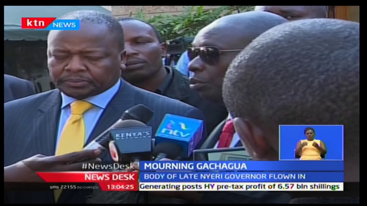 Political leaders receive the body of the late Gachagua at the Lee Funeral Home