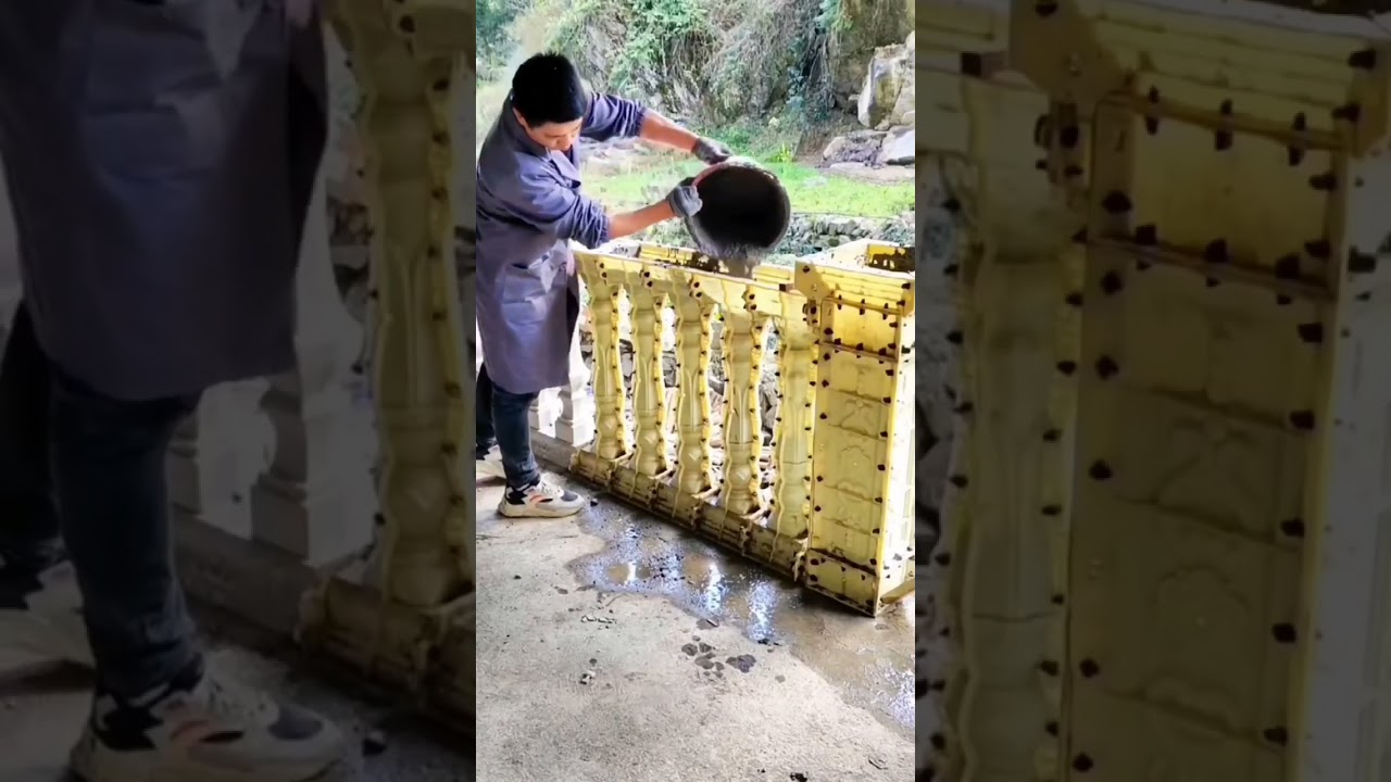 Remixed video of how a concrete balusters mould is, #plasticmoulds #construction #buildingstructure