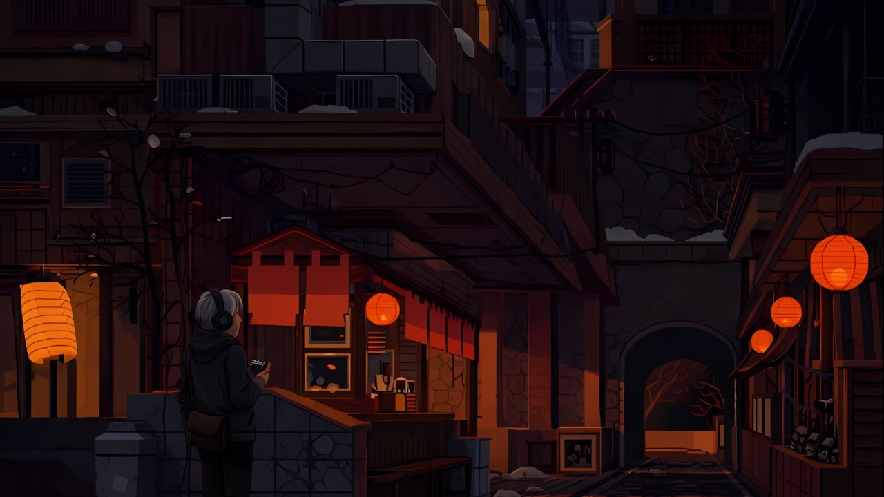 Quiet Lantern Alley 🌙 Dark Lofi Beats for Late Night Focus