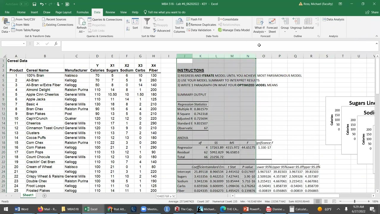 How to conduct multivariate regression analysis in MS Excel