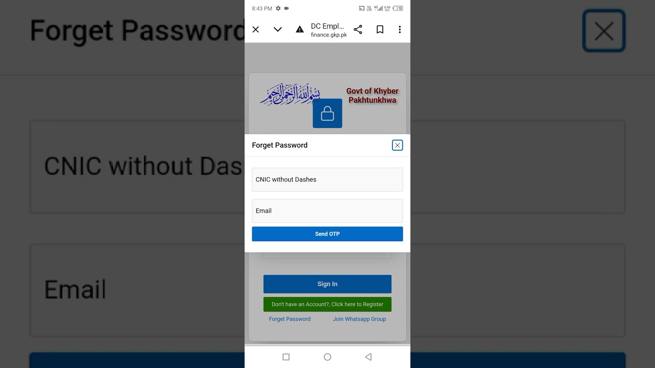 Forget password issue, How to reset Password in kp cp fund portal